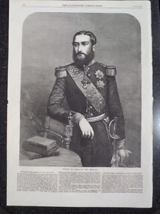 King Leopold II Of Belgium 1866 Print Illustrated London News - Picture 1 of 1