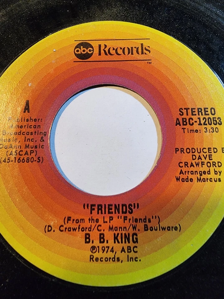 B.B. King -Friends / My Song ABC 1974 VG F187 - Image 1 of 1