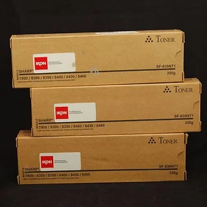 Cartucho de tóner negro genuino Sharp SF-830NT1 lote de 3 unidades nuevo en caja - Imagen 1 de 3