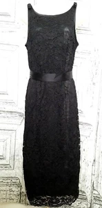 NWT ABS Allen Schwartz Women's Lace Sheath Satin Contrast Dress - Picture 1 of 4