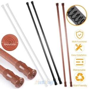 15-43.3 inches Adjustable Spring Curtain Tension Rod Heavy-Duty Steel 2-6Packs - Picture 1 of 28