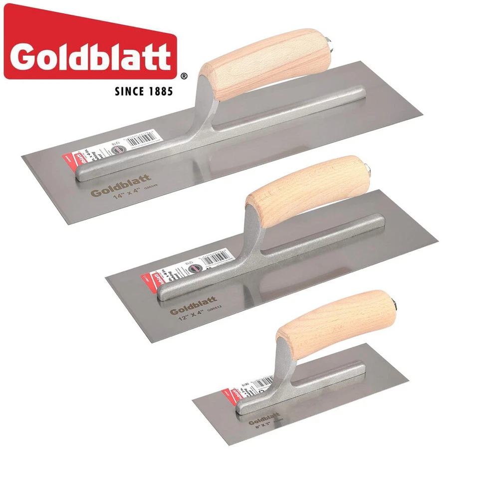 Goldblatt 3-Pieces Drywall Trowel Masonry Trowel Sets 14''x4'',12''x 4'',8''x 3" - Image 1 of 4
