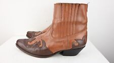 Vintage Joe Sanchez mens ankle cowboy boots in cognac/chocolate size EU44.5/US11
