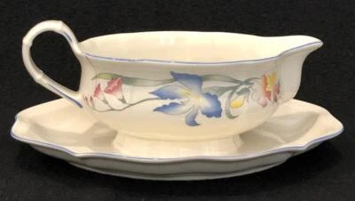 Лодка соус Villeroy & Boch RIVIERA с прикрепленной подложкой цветочный б/у в отличном состоянии - Изображение 1 из 4