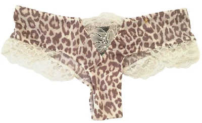 Bragas descaradas Victoria's Secret muy sexy gris con estampado de animales micro encaje XS Foto 1 de 4