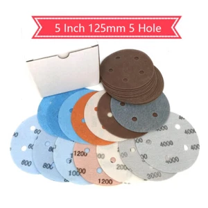5 Inch 125mm FV Sanding Discs 600-5000 Grit Orbital Sander Pads 5 Hole Sandpaper - Picture 1 of 5