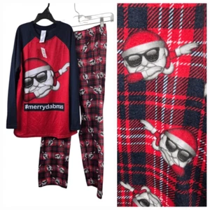 Children's Place NWT Boys Holiday Dab Red Sleep Set 2pc Lounge Pajama Top Bottom - Picture 1 of 10