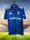 England Team Jersey Cricket Polo Shirt Blue Adidas Trikot Mens Size 36/38