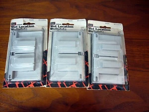 3 Leviton 1-Gang Weather-Proof Cover Metal Aluminum Cover Wall Plate NOS Sears  - Picture 1 of 4