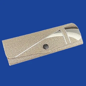 Vintage Eyeglass Case 50s/60s Women Mod Tan Gray Silver White Mid Century Modern - Picture 1 of 12