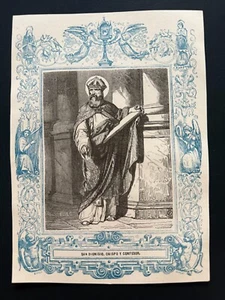 antique engraving santino incisione 1800 ST. DIONISIO OBISPO Y CONFESOR. - Picture 1 of 1