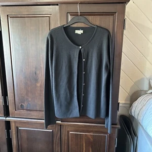 Tommy Bahama Black Heavy Weight Silk Blend Button Up Cardigan - Picture 1 of 4