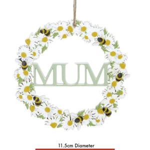 MUM DAISY & BEE WREATH HANGING Gisela Graham Birthday Christmas Mother Day Gift - Picture 1 of 3