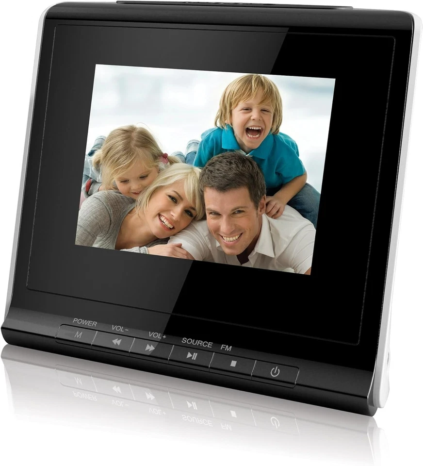 Coby DP356BLK 3.5-Inch Digital Photo Frame with Alarm Clock, Black - Image 1 of 1