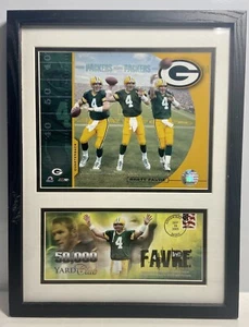Brett Farve 2005 gerahmtes NFL 50.000 50K Clubfoto & gestempelter Umschlag GB Packers - Bild 1 von 6