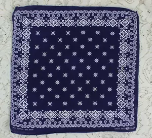 Bandana bandana blu vintage anni 40/50 WPL 9939 orlo stretto 3 lati 16 x 16. - Foto 1 di 5