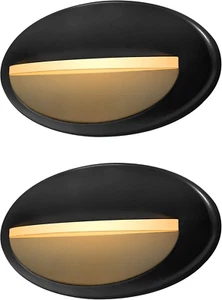 2-Pack Low Voltage LED Oval Riser Step Light, Landscape Stair Lights, 2W 40Lumen - Picture 1 of 7