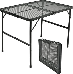 table for Grill, Outdoor Picnic Folding Camping Table, Card Table Adjustable Hei - Picture 1 of 12
