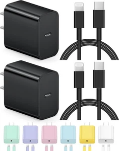 2 Original Carga Rapida USB-C De 20W Cargador Para iPhone 12 11 Pro Max XS X 8 7 - Picture 1 of 24