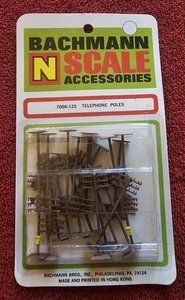 Vtg Bachmann N Scale #7006:125 Telephone Poles Set NOS - Picture 1 of 4