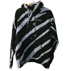 Civil Regime Hoodie Rosen Blumen bestickt Batik schwarz weiß M Limited Ed. - Bild 1 von 8