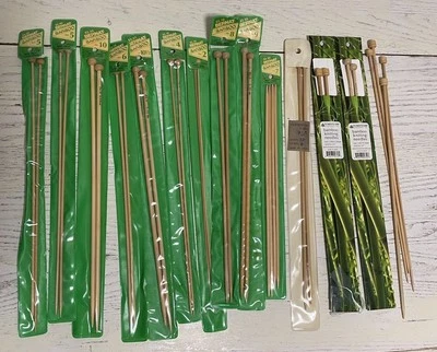 Lote de 15 pares de agujas de tejer de bambú hilo Bernat Plymouth vintage Japón Foto 1 de 4