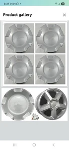 Matte Silver Chevy 2007-2013 Silverado Tahoe Suburban 4 Wheel Hub Center 9597686 - Picture 1 of 2