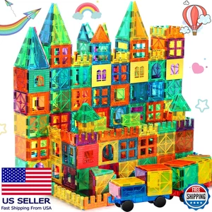 Juego de azulejos de construcción magnéticos de 100 piezas, juguete apilable de construcción STEM para niños - Imagen 1 de 9