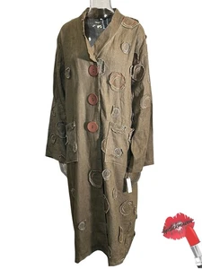 Design Today’s 100 % Leinen Trench Duster Large braun Renaissance Küstenjacke - Bild 1 von 15