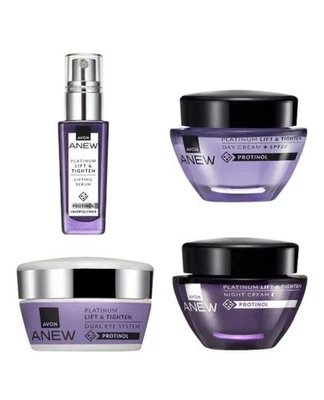 Avon Anew Platinum SERUM +DAY Cream +NIGHT Cream +Anew EYE Cream -4PC Set RRP£76 - Image 1 of 4