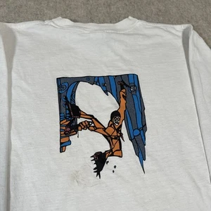 Vintage 90s The North Face Long Sleeve T Shirt Size Medium White Distressed - Picture 1 of 13