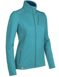 🌷Icebreaker Cascade 260 Merino*Real Fleece*Full Zip Jacket Womens Green Medium - Picture 1 of 6