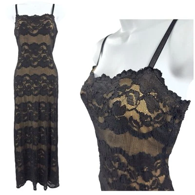 Maxi Vestido De Colección Hampton Nites Negro Encaje Y2K Para Mujer Talla 8 Evento Baile de graduación Cachicho Foto 1 de 4