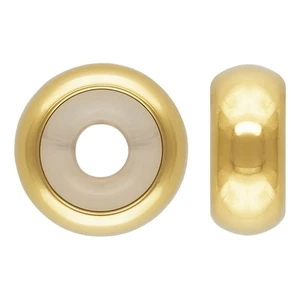 2pcs 14k Gold Filled Stopper Beads 7mm Rubber Core Fit 3mm European Charm - Picture 1 of 2