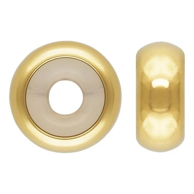 2 cuentas de tapón rellenas de oro de 14k 7 mm núcleo de goma ajuste encanto europeo de 3 mm Foto 1 de 2