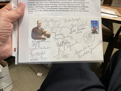 1991 Canadian Naismith FDC, Signed by 16 Members of the Basketball Hall of Fame - Image 1 of 4