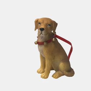 Albero di Natale per Cani in Ceramica 3" Decorazione Cane Marrone con Collare Rosso - Foto 1 di 10