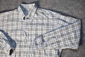 Burberry Hemd Herren XL Blau Kariert Kariert London Baumwolle Knopfleiste Made In USA - Bild 1 von 9
