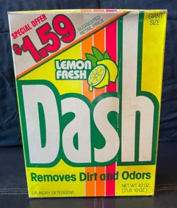 NEW NOS Vintage Dash Laundry Detergent Washing Powder Lemon Fresh 42 oz 1986 - Picture 1 of 7