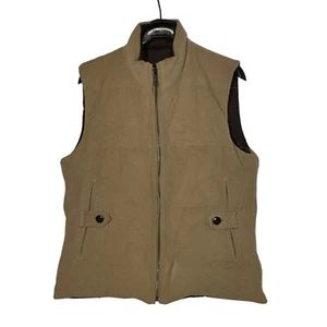 Boss Hugo Boss Wool Cashmere Reversible Puffer Vest Tan Brown Sz 40R - Picture 1 of 7