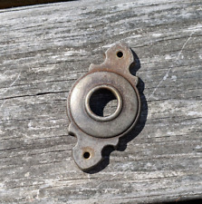 VTG Steel Door Knob Escutcheon Plate Doorknob Bell Ringer Round Ornate Prop    2