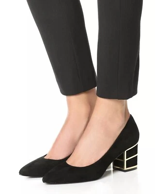 BOMBAS STEVEN by Steve Madden Buena gamuza real aspecto clásico atemporal negro/dorado 7 Foto 1 de 3