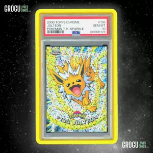 Pokemon 2000 Topps Chrome SPARKLE - Jolteon #135 - PSA 10 - NUOVO CERT - Foto 1 di 1