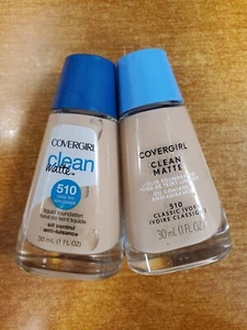2 Pack: Covergirl Clean Matte Liquid Foundation #510 Classic Ivory (9910-R8P3a) - Picture 1 of 4