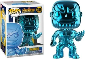 New Funko Pop Marvel #289 Thanos Bobble Head Infinity Blue Chrome Pop Protector - Picture 1 of 3