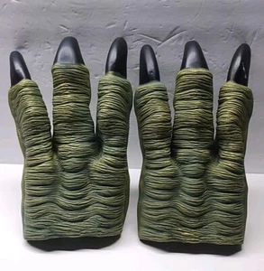 Dinosaur Monster Velociraptor Raptor Green Costume Claws Feet Hands Halloween 9" - Picture 1 of 5