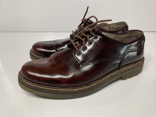 Suola in gomma Clarks TOR England pelle marrone lucido soletta sughero Oxford RARA da uomo 9