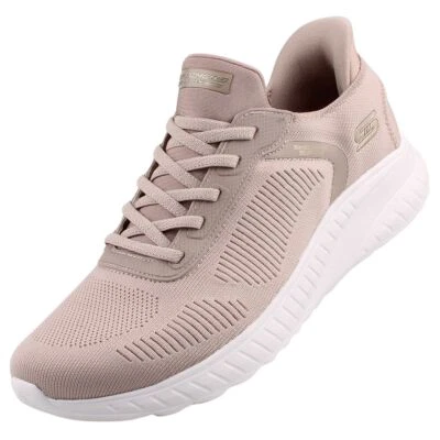 Skechers Slip-Ins Bobs Squad Chaos Damen Sneaker Slipper Beige 117497-TPE