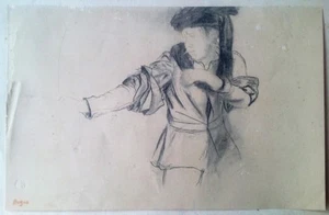 EDGAR DEGAS 1834-1917 VINTAGE GEORGE AURIOL LITHOGRAPH - BOY WITH BOW AND ARROW - Picture 1 of 11