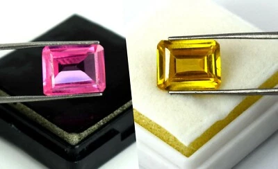 24 Karat Spinell & Kunzit Edelstein Smaragd Schliff Paar Zertifiziert GH419 - Bild 1 von 4